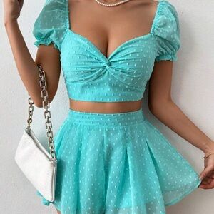 SHEIN Turquoise Skirt Set